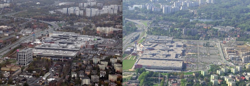 Ulica Chorzowska i Silesia City Center. Z lewej w 2013, SCC...