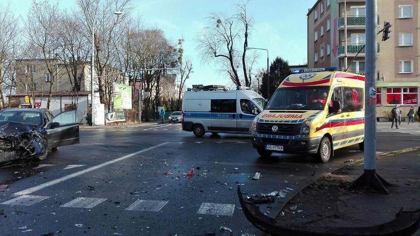 Wypadek przy ul. Żwirki i Wigury w Toruniu
