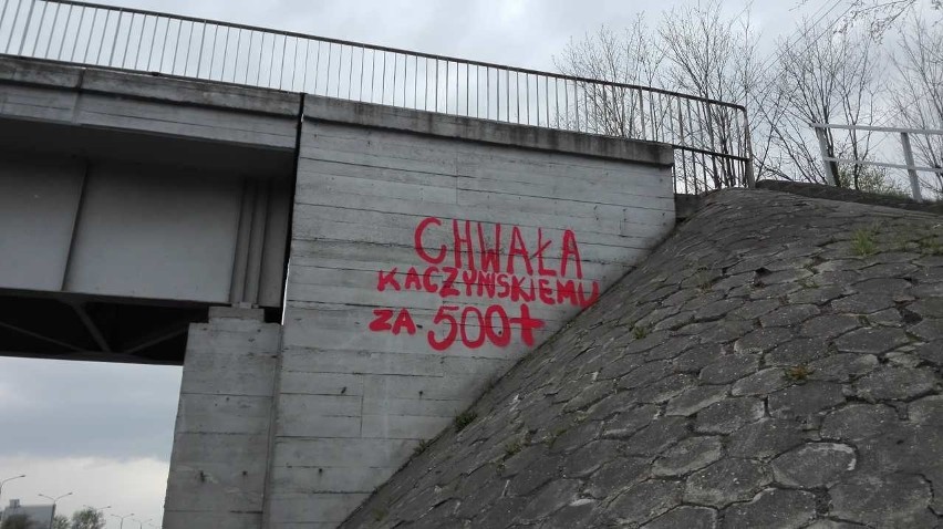 Napis na przęśle wiaduktu w Sosnowcu