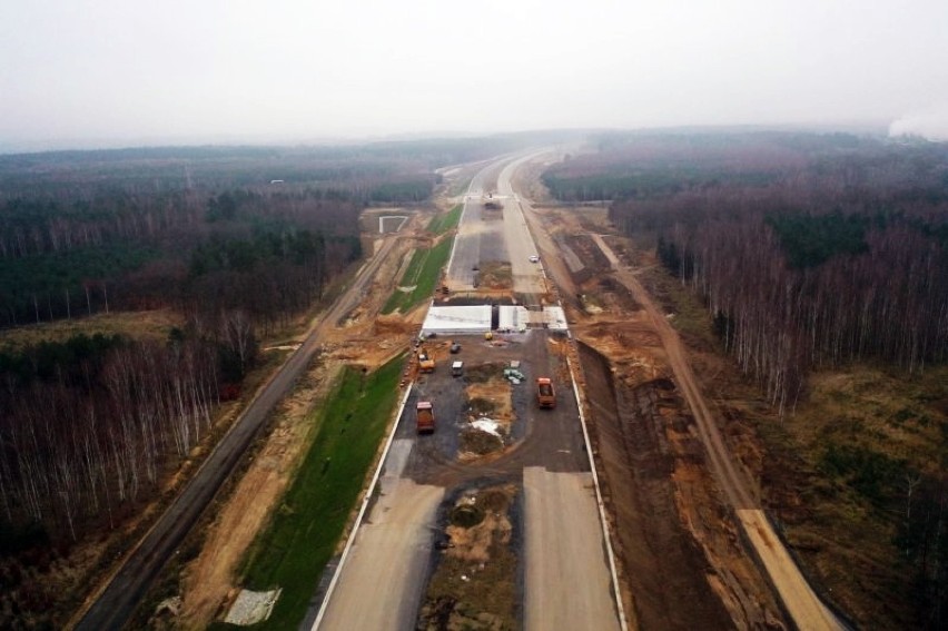 Budowany odcinek trasy S3 pomiędzy Polkowicami a Lubinem