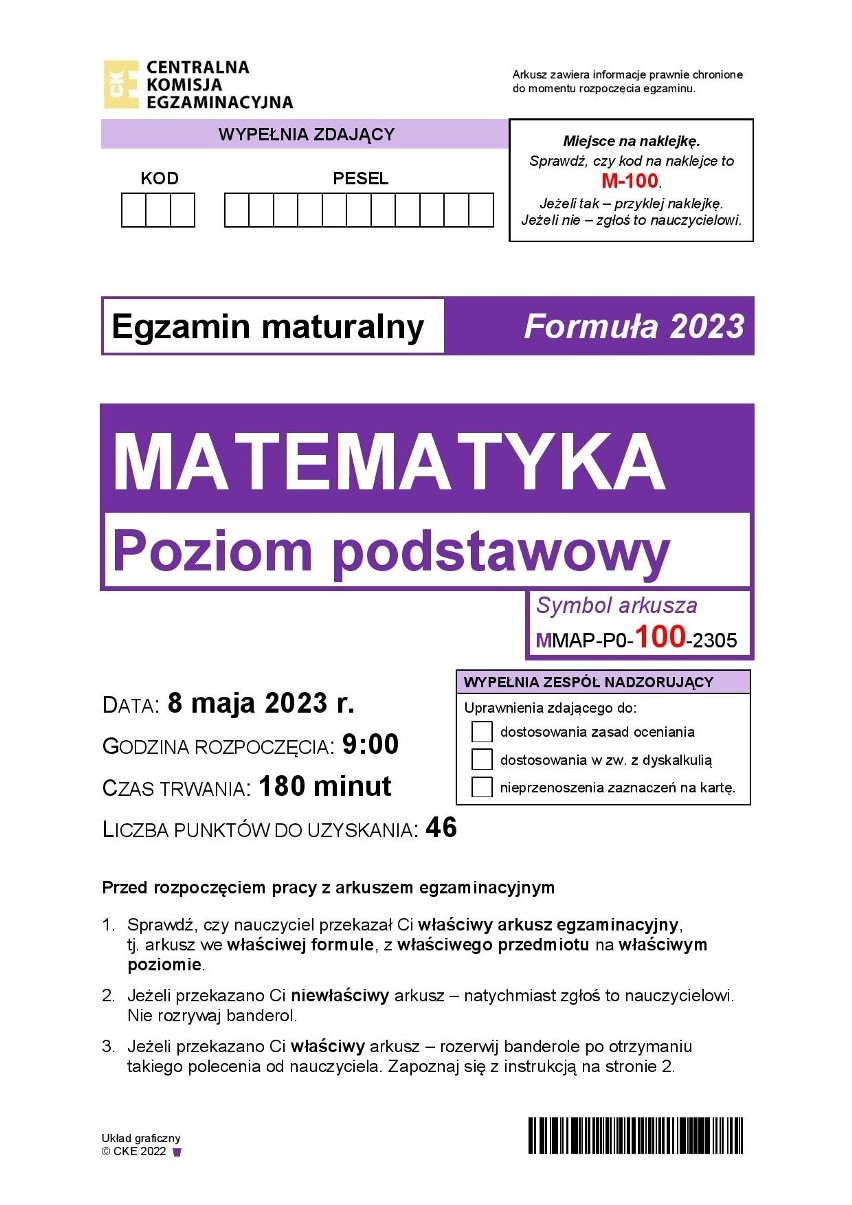 Poprawne odpowiedzi do matury z matematyki. Będą one...