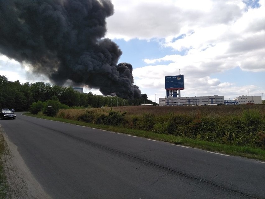 Ogromny pożar wysypiska z odpadami chemicznymi pod Głogowem. Zagrożony szyb kopalniany, las i budynki [ZDJĘCIA]