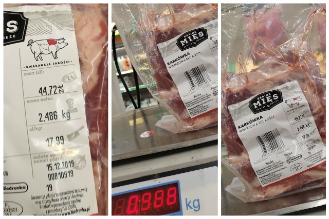 Czytelnik sprawdził, że waga na etykiecie nie zgadza się z faktyczną wagą towaru w sieci Biedronka