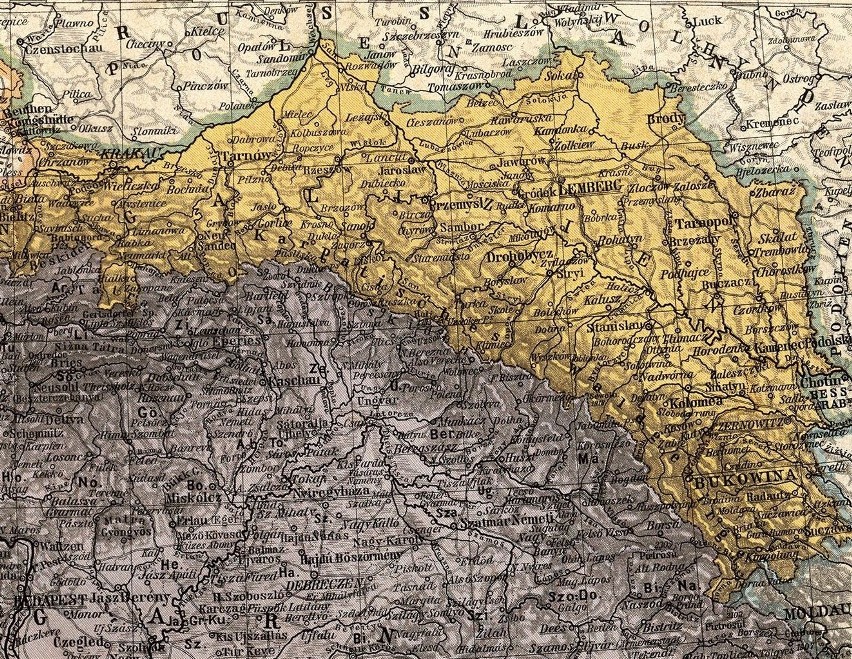 Mapa Galicji i Lodomerii z przełomu XVIII i XIX wieku