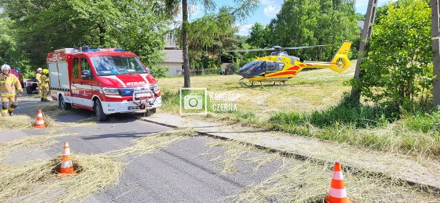 Wypadek w Czernej. Poszkodowana dziewczynka została śmigłowcem odtransportowana do szpitala