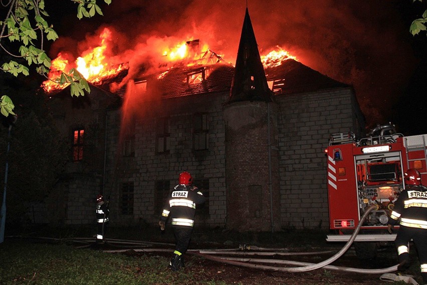 Pożar budynku po hotelu Polonia
