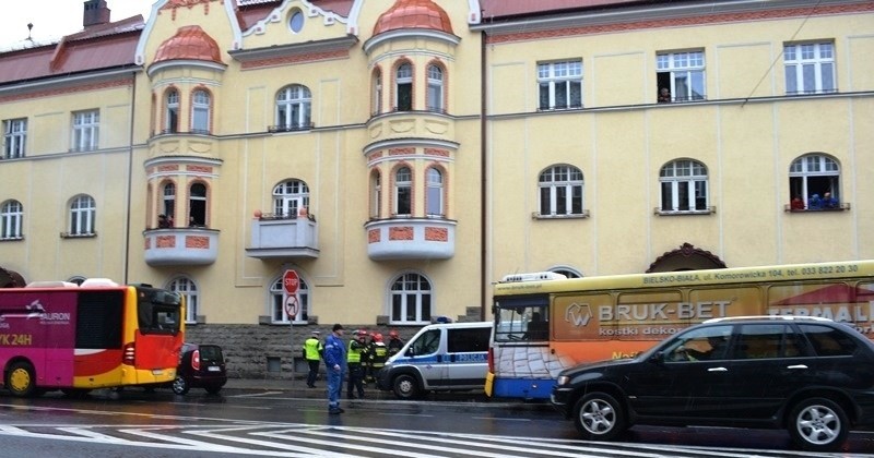 Wypadek autobusów w Bielsku-Białej.