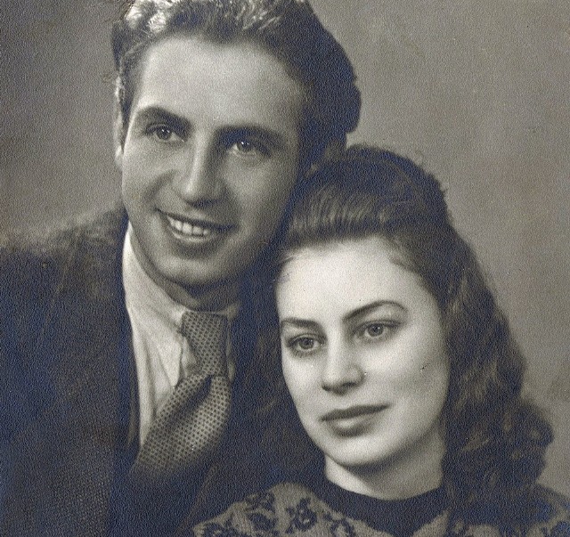 Ślubne zdjęcie Honoraty Modrzyńskiej i Witolda Lendziona