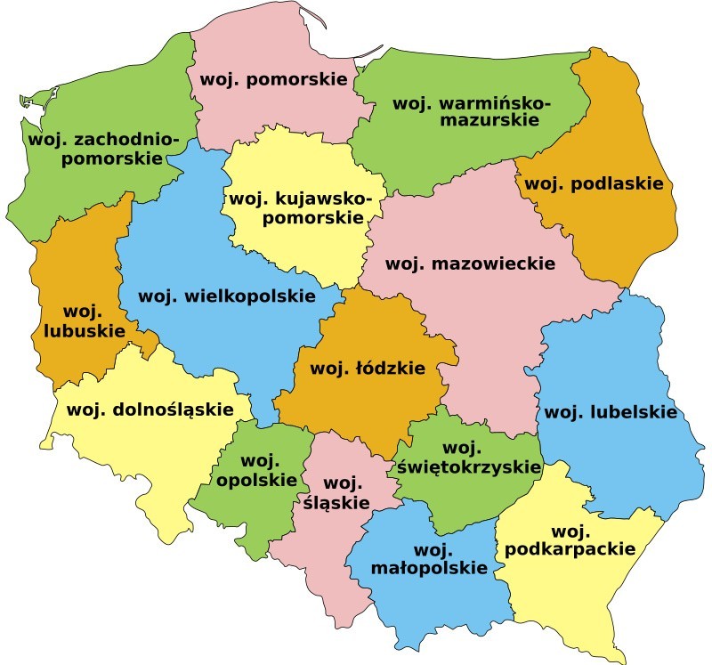 Aktualnie istniejący podział terytorialny w Polsce...