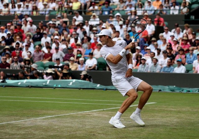 Wimbledon 05 07 2019 trzeci z czterech turniejow wielkiego szlema rozgrywany w londynie na kortach wimbledonuna zdjeciu hubert hurkaczfot. andrzej szkocki / polska press