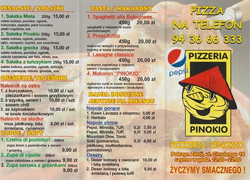 Pizzeria Pinokio w Połczynie-Zdroju                               