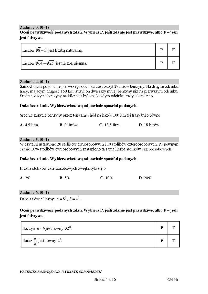 EGZAMIN GIMNAZJALNY 2018 – MATEMATYKA – ZADANIA,...