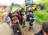 Koparka uszkodziła rurę z gazem w Nowym Kisielinie