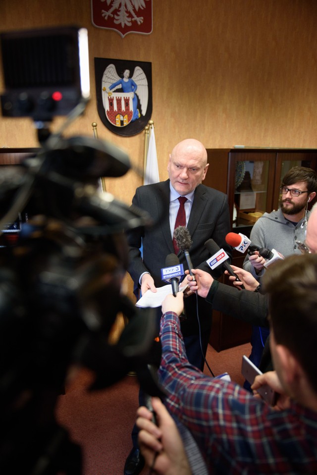 Michał Zaleski na jednej z niedawnych konferencji prasowych