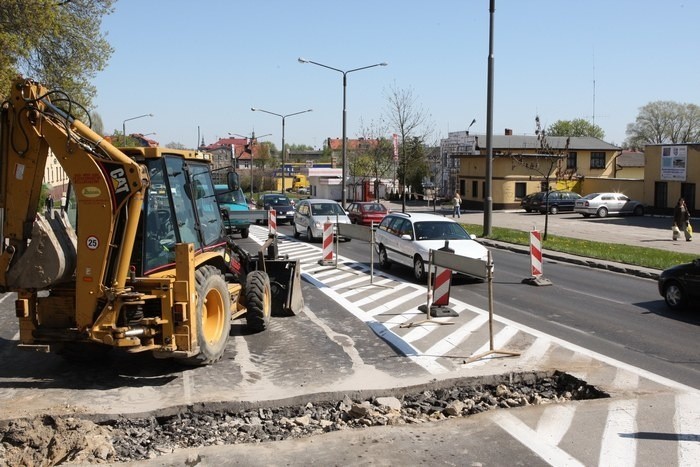 Zakorkowana ulica Szczecinska i Tuwima