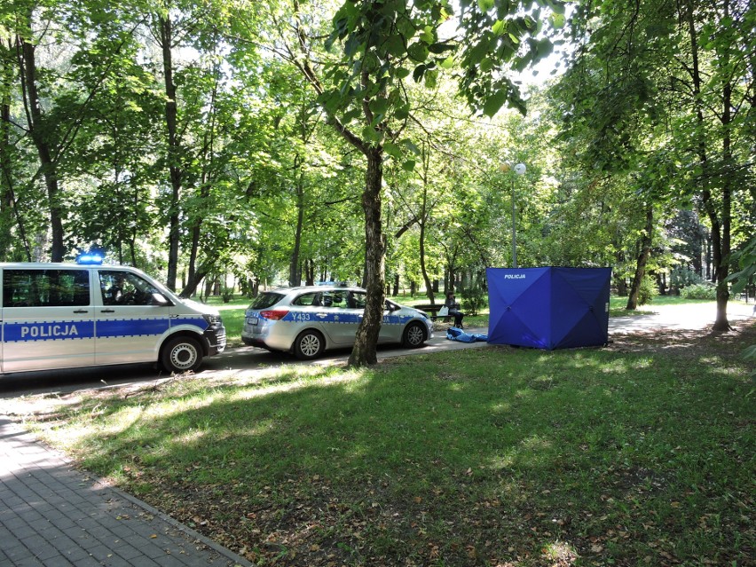 Ostrołęka. W parku znaleziono zwłoki mężczyzny. Na miejscu pracuje policja