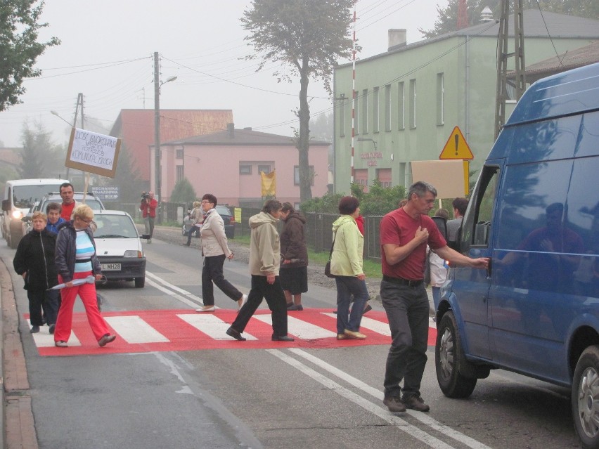Blokada drogi w Rększowicach