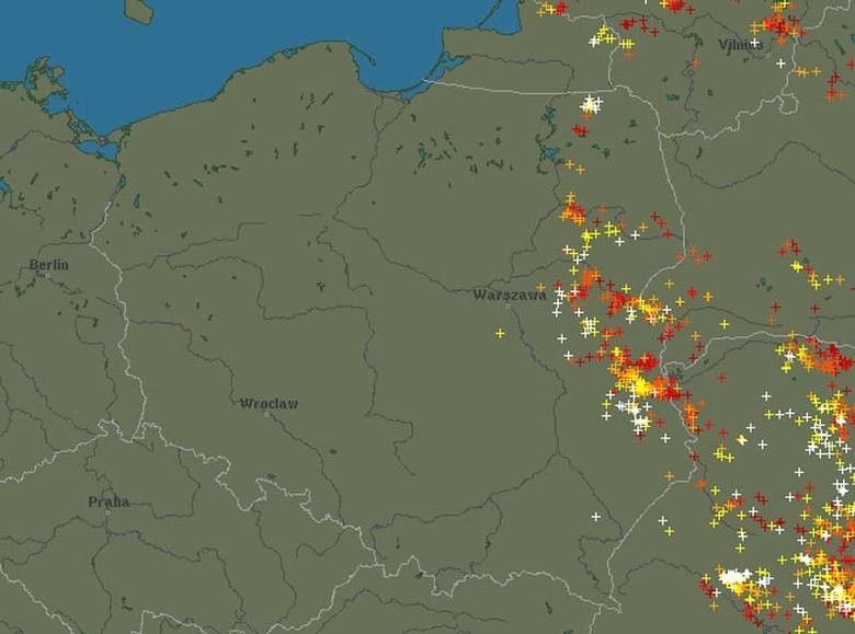 Mapa burzowa - GDZIE JEST BURZA? Gdzie są burze w Polsce?...