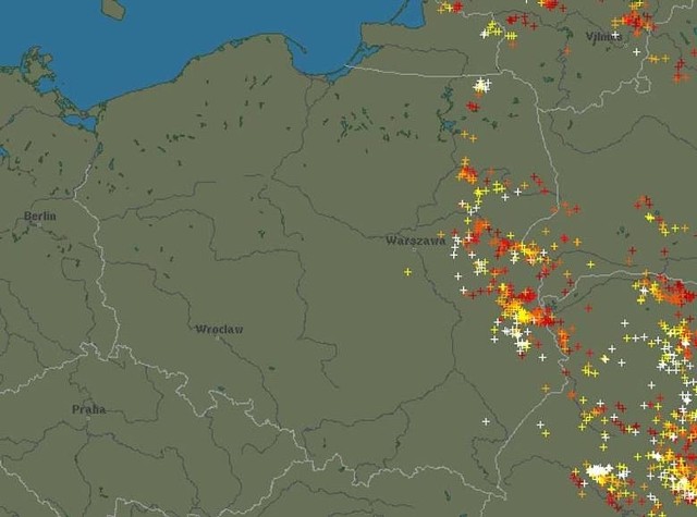 Mapa burzowa - GDZIE JEST BURZA? Gdzie są burze w Polsce? [MAPA BURZOWA ONLINE]