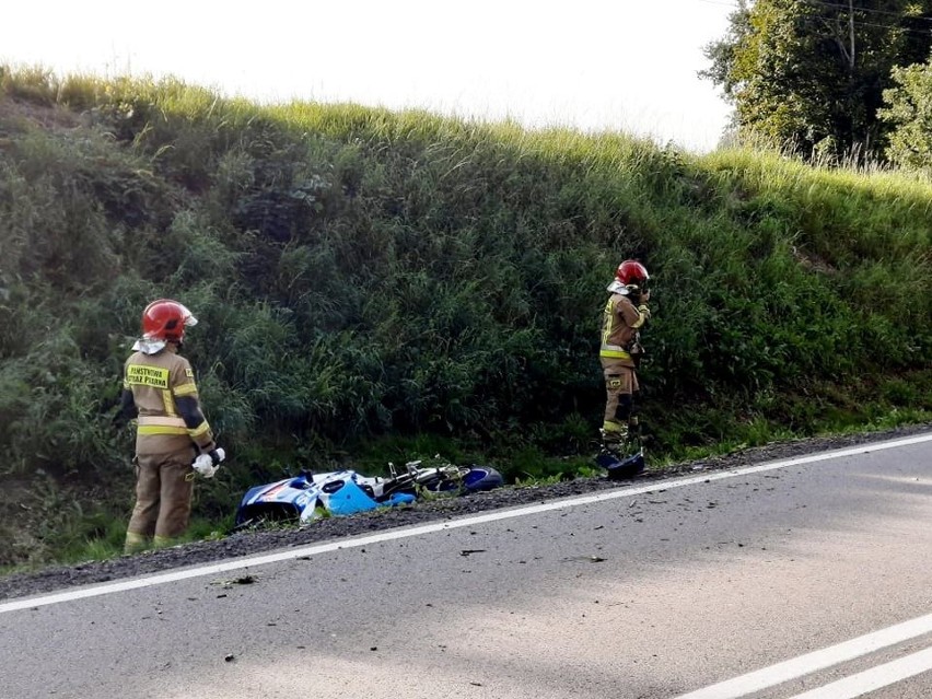 Wypadek motocyklisty na krajowej 20 koło Bytowa. Kierowca...