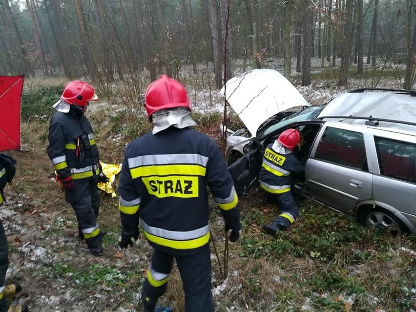 Śmiertelny wypadek pod Goleniowem. Auto wypadło z drogi