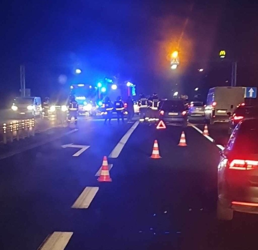 Zderzenie trzech samochodów w Krzyszkowicach