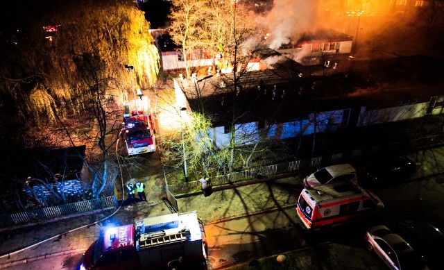 Pożar przedszkola na Zawadzkiego w Szczecinie.