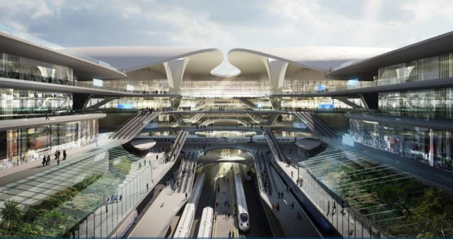 Wizualizacja terminalu Centralnego Portu lotniczego wg Zaha Hadid Architects