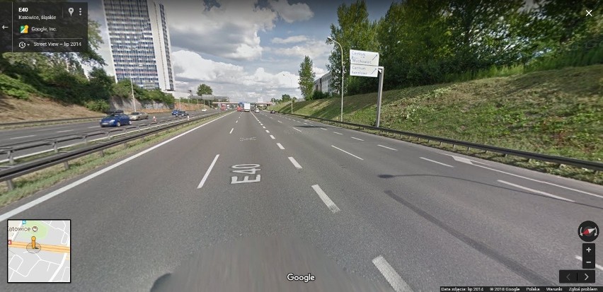 Zjazd z autostrady A4 od strony Wrocławia w kierunku centrum...