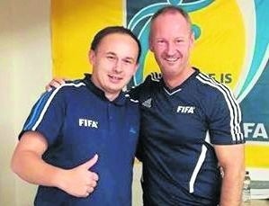 Trener Ekomu Futsal Nowiny Piotr Lichota (z lewej) uczestniczył w prestiżowym szkoleniu, które prowadził słynny Graeme Dell.  