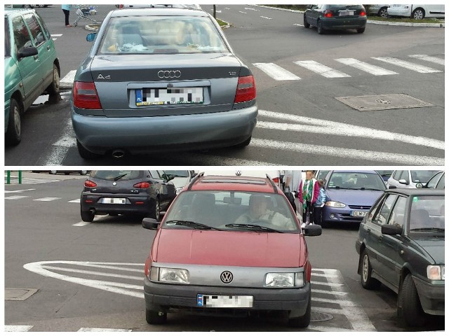 Autodranie parkują w miejscu niedozwolonym na parkingu przy Auchan w Zielonej Górze.