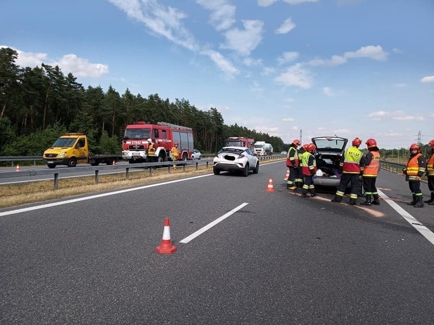 Wypadek na autostradzie A4 przed węzłem w Wierzchosławicach