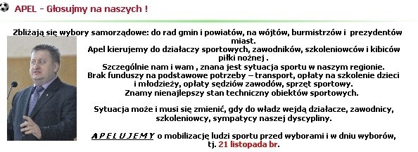 Na stronie www.kozpn.pl apel "Głosuj na naszych", wtorek, 16...