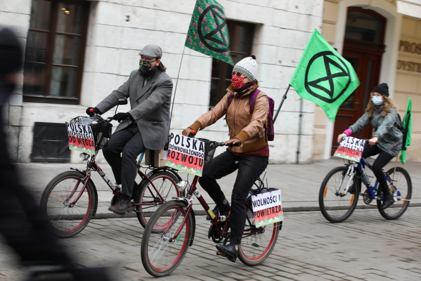 Protest rowerowy w Krakowie