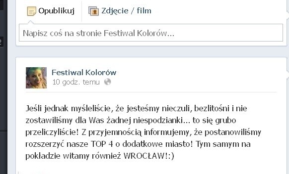 Festiwal Kolorów 2014 - w tym roku także we Wrocławiu!
