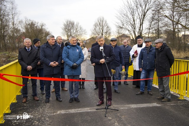 Otwarcie mostu na Mierzawie we Wrocieryżu, gmina Michałów.