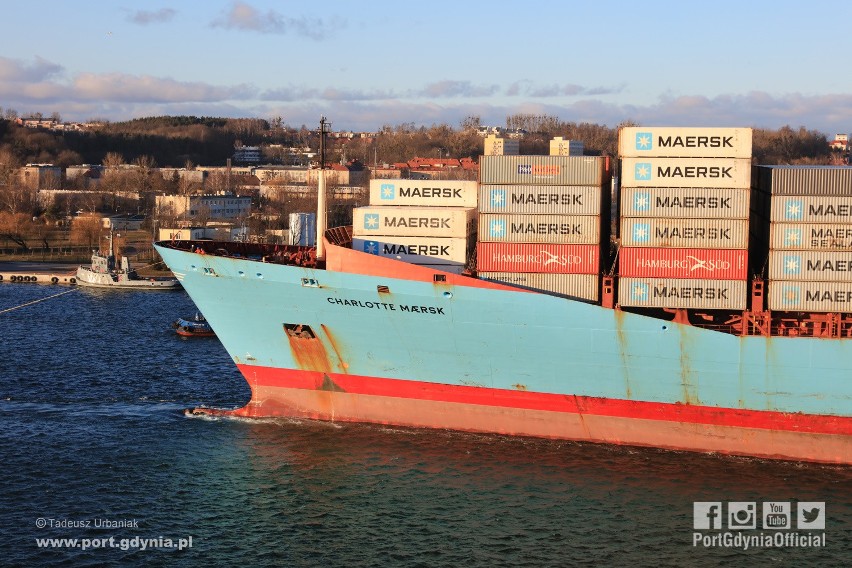 Charlotte Maersk w Porcie Gdynia, 12.02.2019