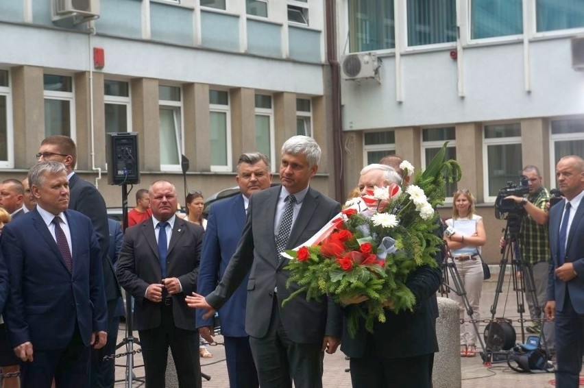 27.06.2016. Białystok. Jarosław Kaczyński  przy pomniku...