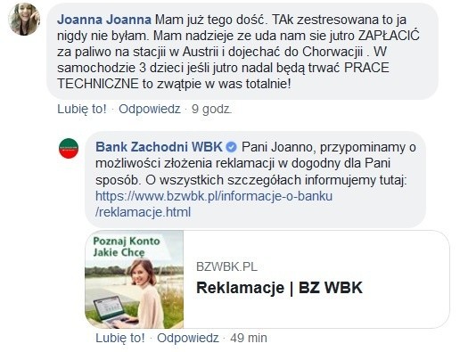 Bank Zachodni WBK przeprowadził prowadził "prace techniczne", a klienci nie mogli płacić. Zobacz, jak komentowali całą sytuację