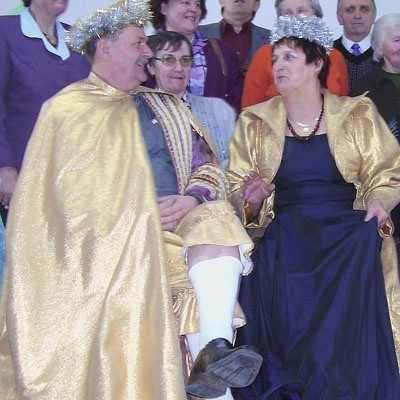 Stefan Nietupski jako król Zygmunt III Waza i żona Jadwiga jako jego królewska małżonka
