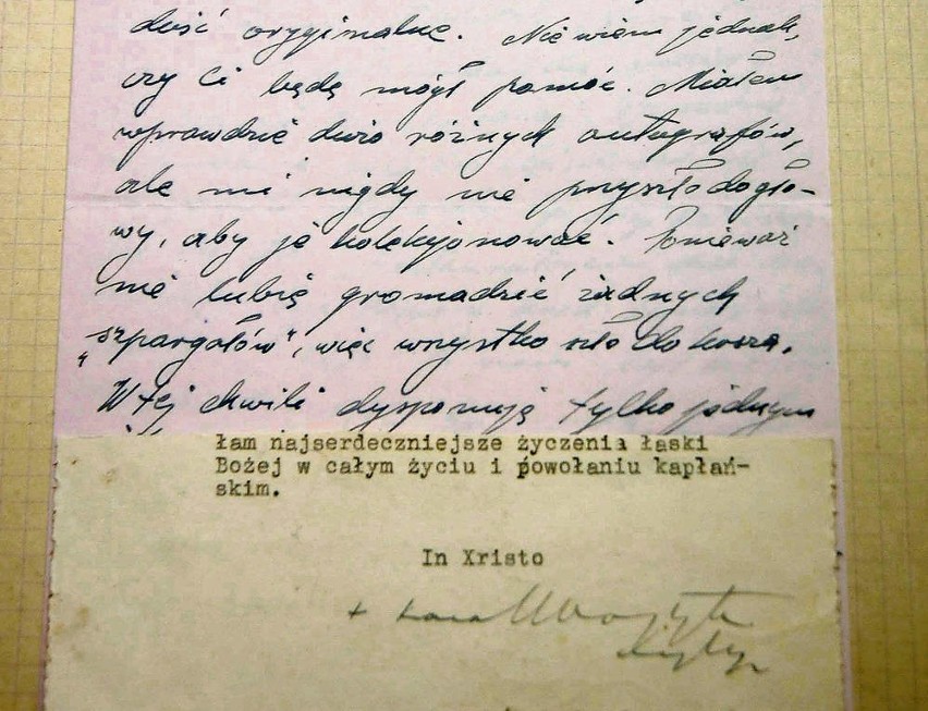 Karta okolicznościowa z podpisem Karola Wojtyły