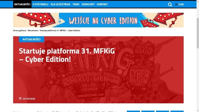 Festiwal w całości odbywać się będzie online, na stworzonej w tym celu platformie komiksfestiwal-cyberedition.com.