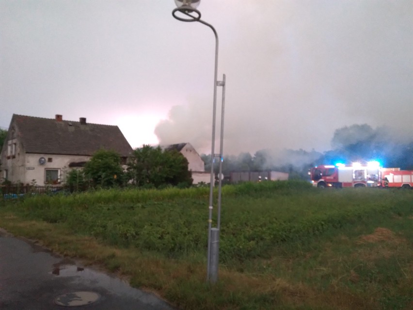 Pożar stodoły w Krępnej.