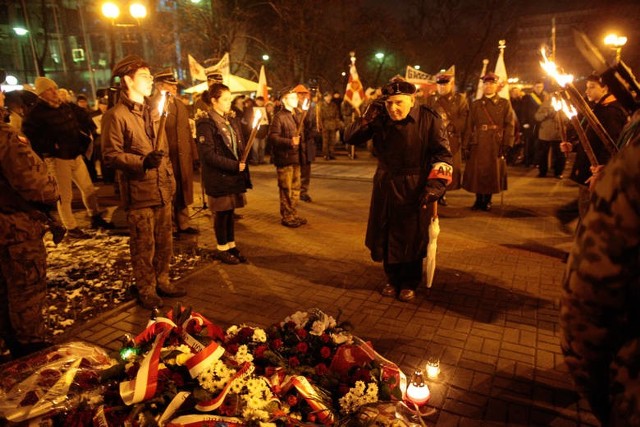 Uroczystości ku czci Żołnierzy Wyklętych w Opolu 1 marca 2018.