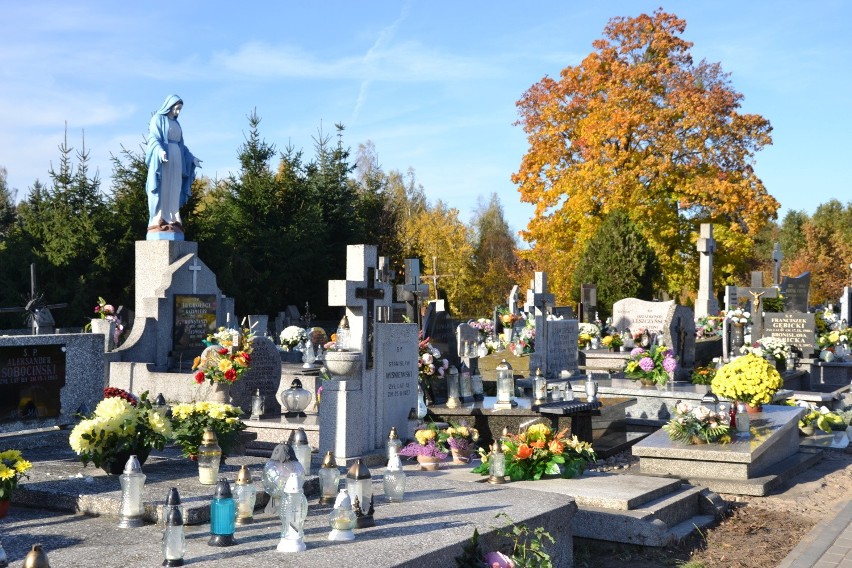 W Wielgiem cmentarz parafialny tonął w chryzantemach w różnych kolorach (zdjęcia)