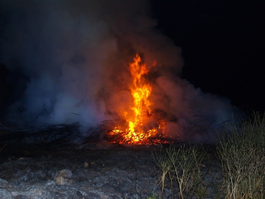 Pożar składowiska gałęzi pod Białogardem