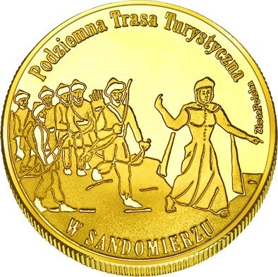 Medal z Podziemnej Trasy Turystycznej na awersie przedstawia...