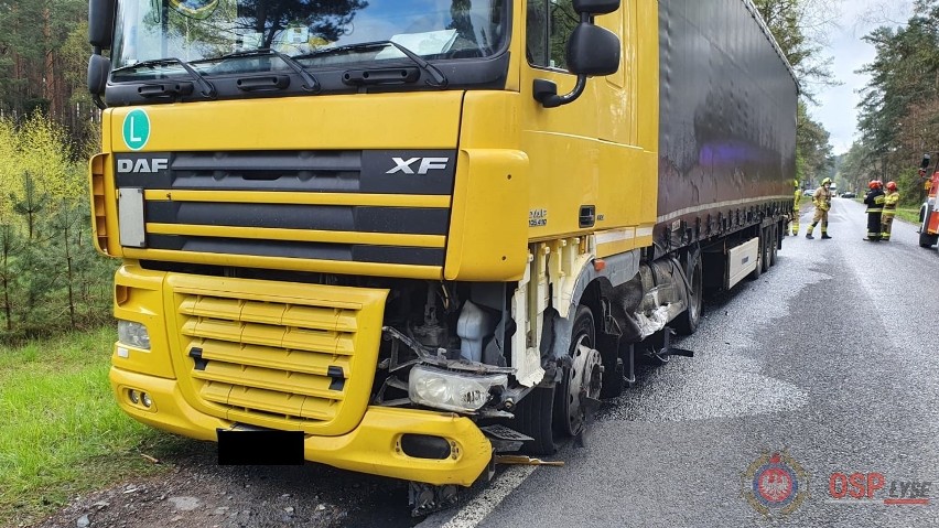 Wypadek w Pupkowiźnie, 8.05.2021. Zderzenie osobówki z ciężarówką. Zdjęcia