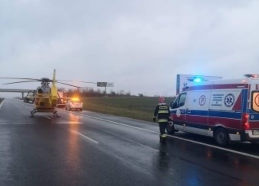 Wypadek busa na autostradzie A4 w Mysłowicach....