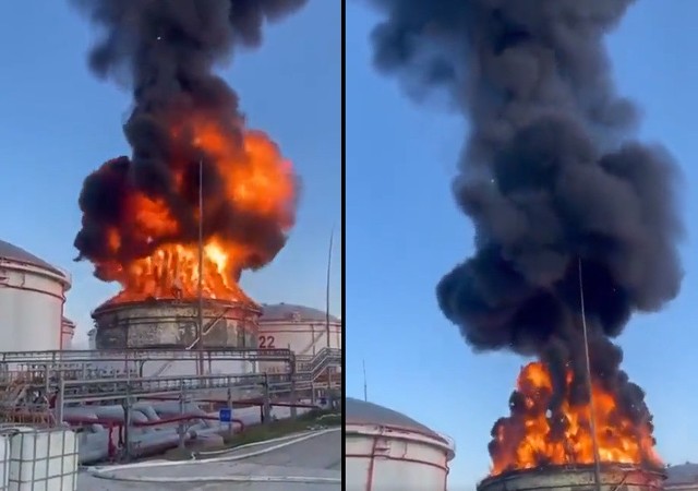 Niedaleko Mostu Krymskiego eksplodował rosyjski skład ropy
